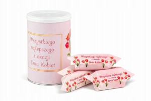 Krówki mleczne na Dzień Kobiet prezent słodycze puszka 8 marca słodycze