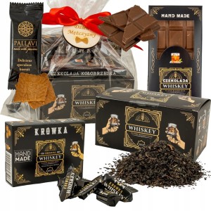 Zestaw prezentowy Whisky na dzień Mężczyzny 10 marca prezent herbata krówki