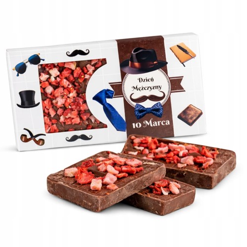 Czekolada na Dzień Mężczyzny 10 marca z owocami liofilizowanymi prezent 50g